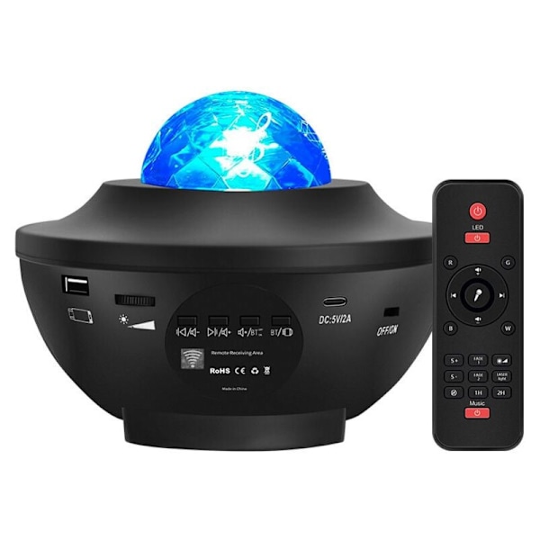 Stjernehimmel-projektor, LED-galakseprojektor Planetarium-projektorlampe, Galakseprojektor nattlys for barn med stemme-/Bluetooth-kontroll, LED-stjerne