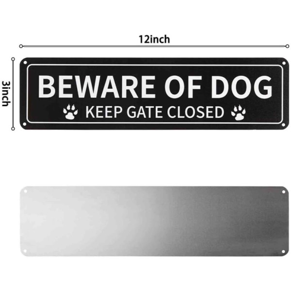 1 Pack Varning för hundar skylt, 12 x 3 tum rostfri .040 aluminium metallsylt, reflekterande, blekningsbeständig, UV-skyddad