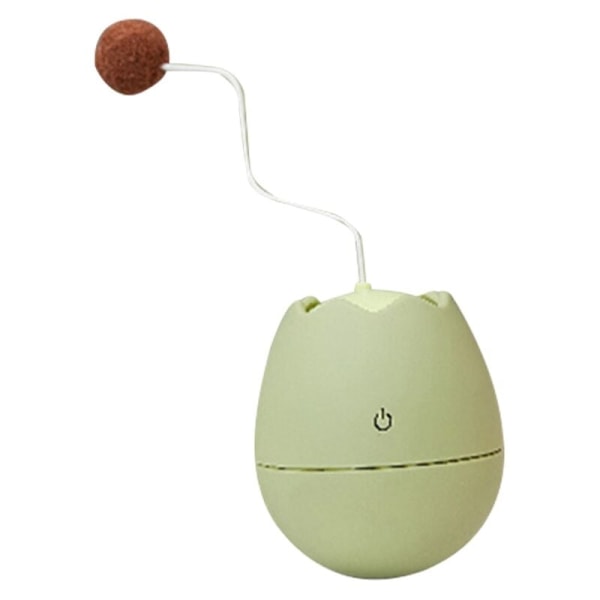 Cat Eggshell Swinging Ball Toy Funny Interactive Cat Stick Toy Automatically Play with -Green