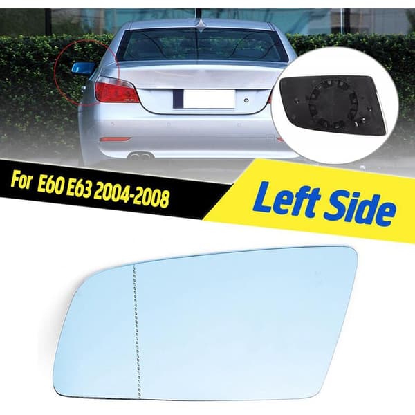 Uppvärmd vänster dörrspegelsglas med bakplatta för 5-serie E60 E61 E63 E64 2003-2010 51167251649