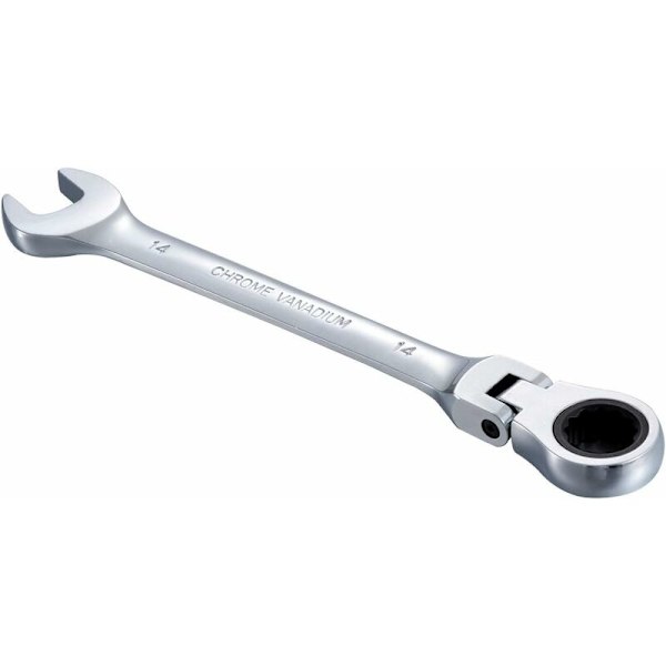 14 mm joustava ratkettava avain, pyörivä pää, ratkettavat avaimet, Action Tool, metrinen kromivanadiini teräs - DENUOTOP