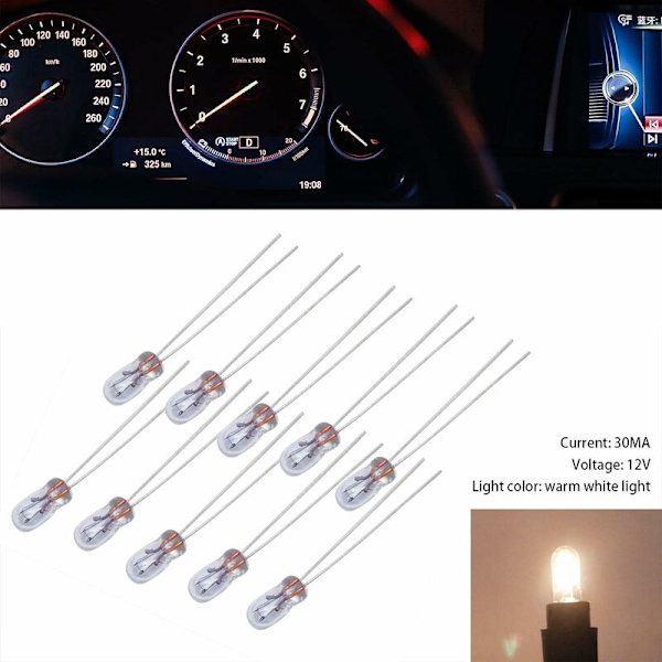 LED-instrumentpanelbelysning - Bil LED-lampor LED-instrumentpanellampor LED-indikatorlampa 12V Dash LED-lampor LED-lampa Ljusstark bilinstrumentpanelmätare Indikator