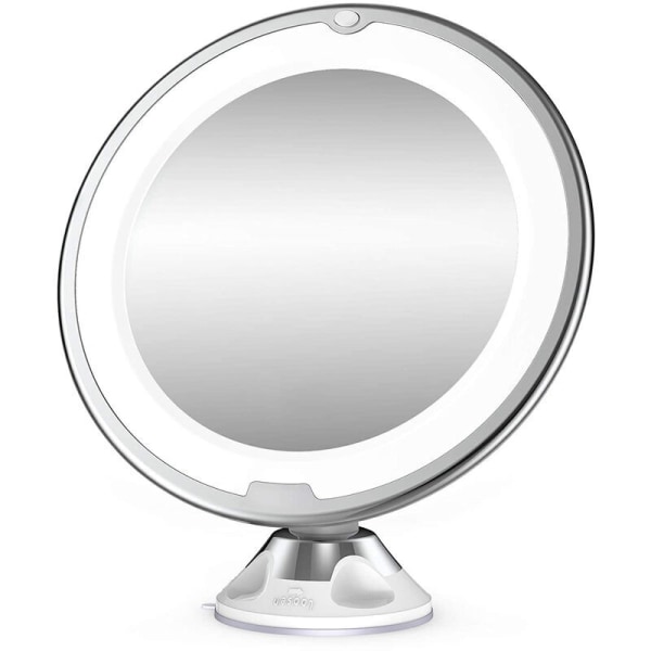 Makeup Mirror 10X Magnification Led Lighted Makeup Mirror 360° Swivel with Built-in Suction Cup Shaving Mirror Wall Mirror Magnifying Mirror--