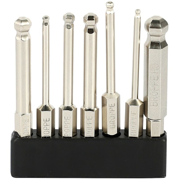 7 stk. S2 Magnetiske Kugle Skruetrækker Bits 1/4 tommer Hex