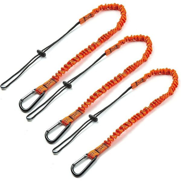 Verktøy-Lanyard, 3-delt Inntrekkbar Sikkerhets-Lanyard med Enkelt Karabinkrok og Justerbar Sløyfeende, Fallbeskyttelse for Verktøy