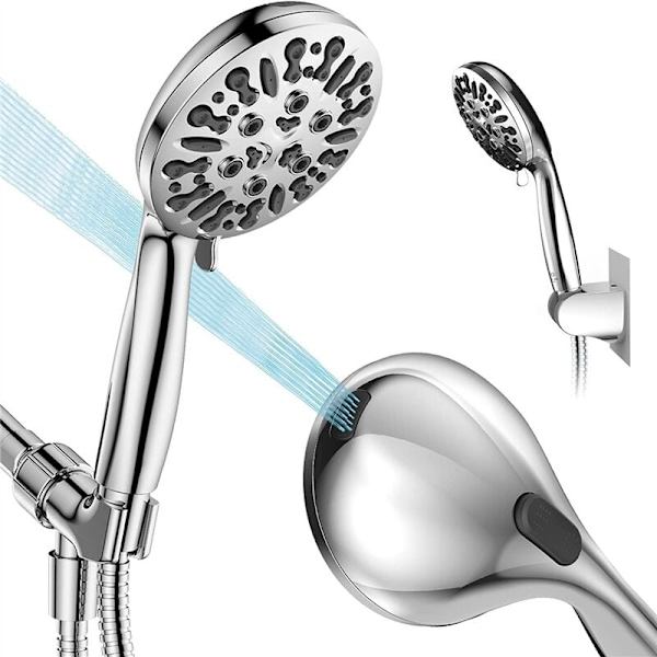 Pommeau de douche, pommeau de douche à 8 modes avec ordinateur de poche, lavage sous pression pour nettoyer la salle de bain, pommeau de douche à effet pluie 4,7 pouces