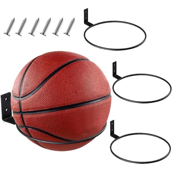 3 stk. vægmonteret displayholder 6 tommer kugle til basketball, fodbold, -bold, opbevaring, blomsterpotte