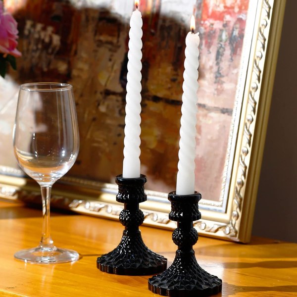 Kristallimusta kynttilänjalka lasi romanttinen kynttilänvalossa illallinen hääkuvaus rekvisiitta (1 kpl)