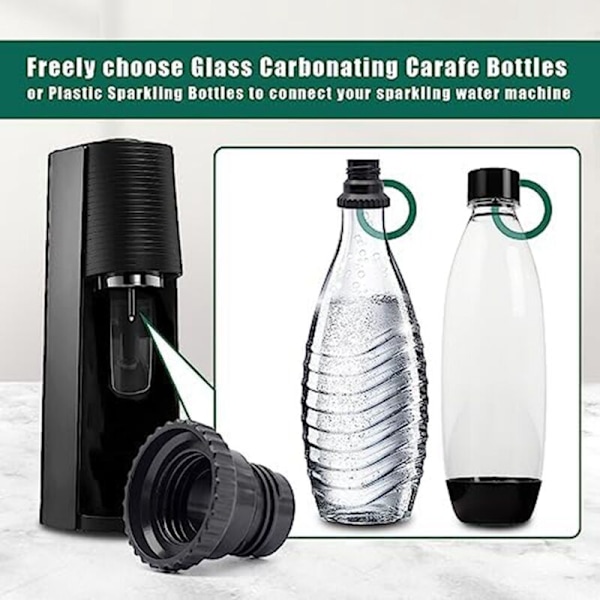 Kulsyre CO2-tilslutningsadapter kompatibel med Terra Soda Steam Machine, til tilslutning af glas sodavandsflaske