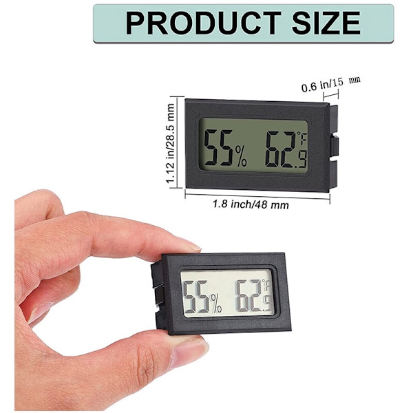 8 Pak Mini Termometer Hygrometer LCD Display Elektronisk Digital Termometer Hygrometer Temperatur Fugtighedsmåler
