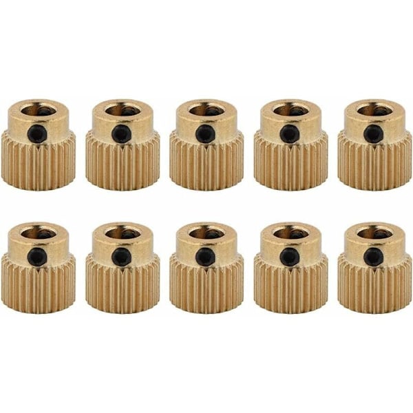 Mässing Extruderhjul 26/40 Tänder 10st Mässing Extruderhjul för CR-10.CR-10S, Ender 3, Ender 3 Pro, MK7 MK8 Extruder (26 Tänder)