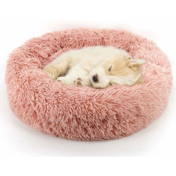 Donut Hundekatteseng, Blød Plys Kæledyrs Pude, Anti-Skridsikker Maskinvaskbar Selvopvarmende Kæledyrseng - Forbedret Søvn til Katte Små Mellemstore Hunde (Flere Størrelser