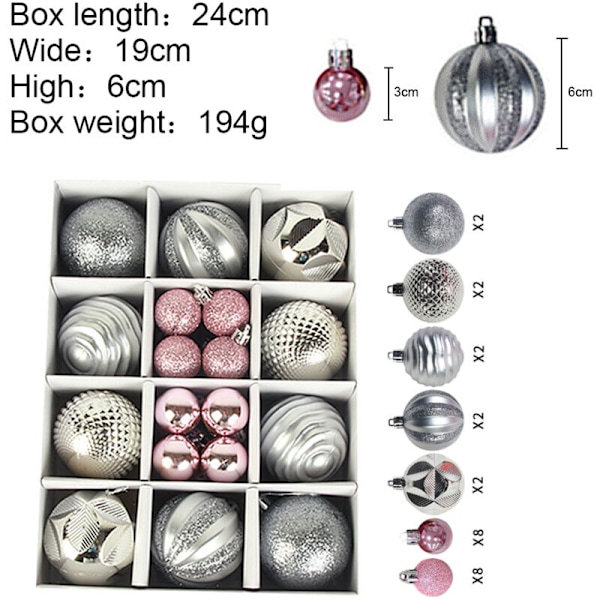 Julgranskulor - 60 mm/30 mm Osplitterliga Oregelbundna Julgranskulor (26 stycken)