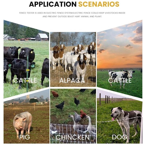 Ranch Gjerdespenningstester 1000V Elektronisk Gjerdespenningstester, Hagegjerdespenningstester