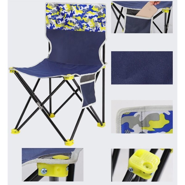 Hopfällbar solstol för utomhusbruk, vild camping, fiske/pall, strandstol, lätt att bära för camping, strandstol, C