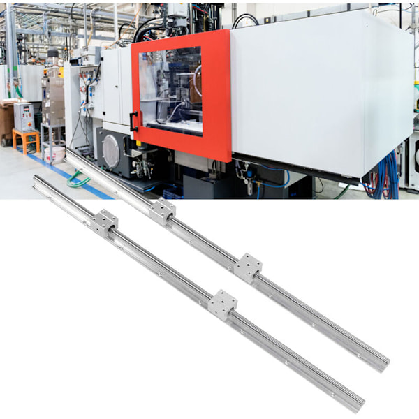 Lineaariset liukukiskot, 2 kpl, pituus 800 mm, akselin halkaisija 12 mm, SBR12 lineaariset ohjauskiskot ja 4 kpl SBR12UU laakeriblockeja
