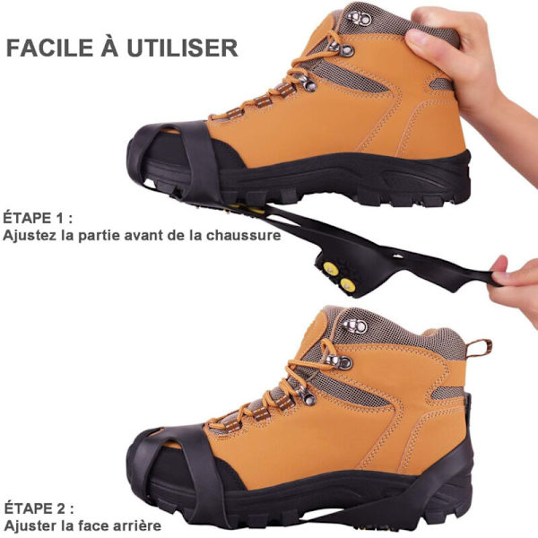 Universal Anti-Slip Indlægssåler - Anti-Slip Beskyttelse På Glatte, Våde Og Isete Overflader - Anti-Slip Såler Til Nem Fastgørelse Til Sko