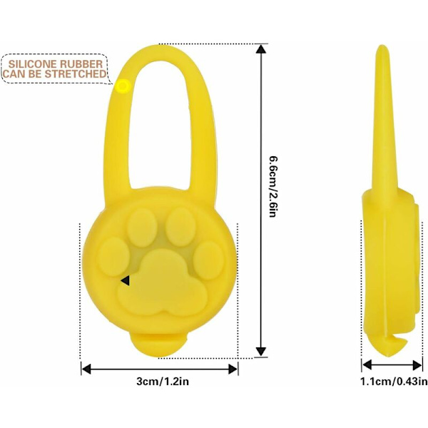 5 stycken LED-blinkande ljusberlocker, hundar silikon LED-halsband djur ljus halsband, berlocker för katt hundhalsband