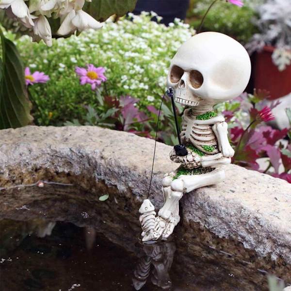 Mini Skeletfigurer til Hjemmeindretning, Små Skeletdekorationer i Resin, Spøghus Kunsthåndværk Rekvisitter, Festartikler