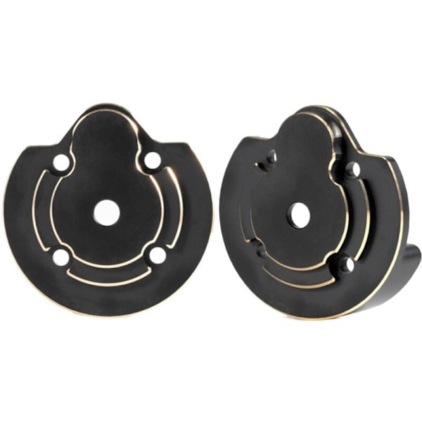 2 stk. messing ytterport motvektdeksler for Axial UTB18 Capra 1/18 RC oppgraderingsdeler, svart