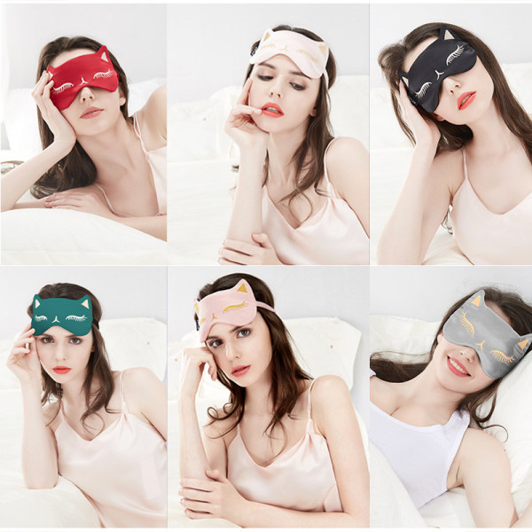 Søvnmaske øyemaske, justerbar stropp øyemaske for søvn, migrene, bihulesmertelindring, hovne og anspente øyne, svart