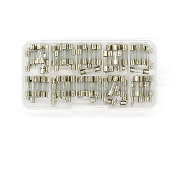 100 stk. 5X20 mm 0,2A-20A assorterede sæt af sikringer med blæst glasrør