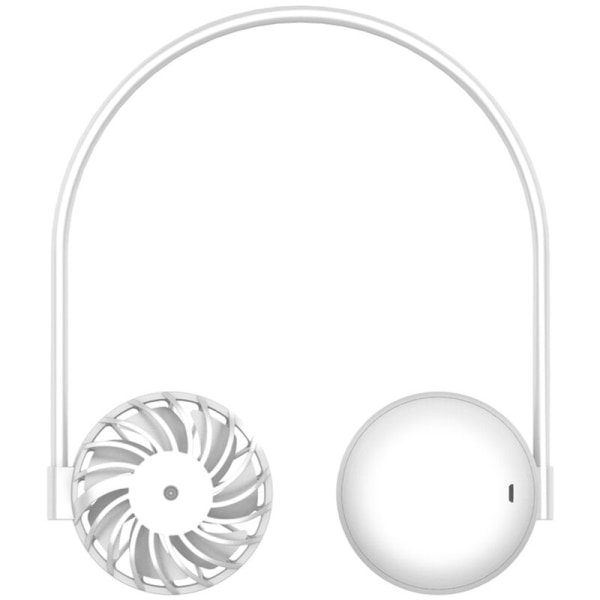 Mini Bærbar Lazy Justerbar hængende halsventilator (hvid)
