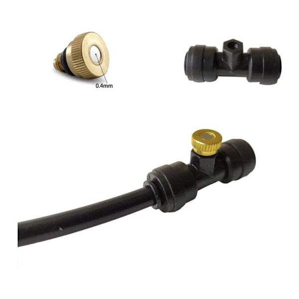 Utendørs tåkesystem for kjøling, ferdigmontert vannsprinkler for uteplass, hage, drivhusplanter, 6-18 meter vanningssett, 12 m beige sett-DENUOTOP