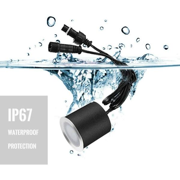 Set med 16 infällda LED-spotlights - 12 V - varmvit - IP67 - vattentät - 0,6 W - diameter: 32 mm - för inomhus och utomhus - 2800 K - varmvit