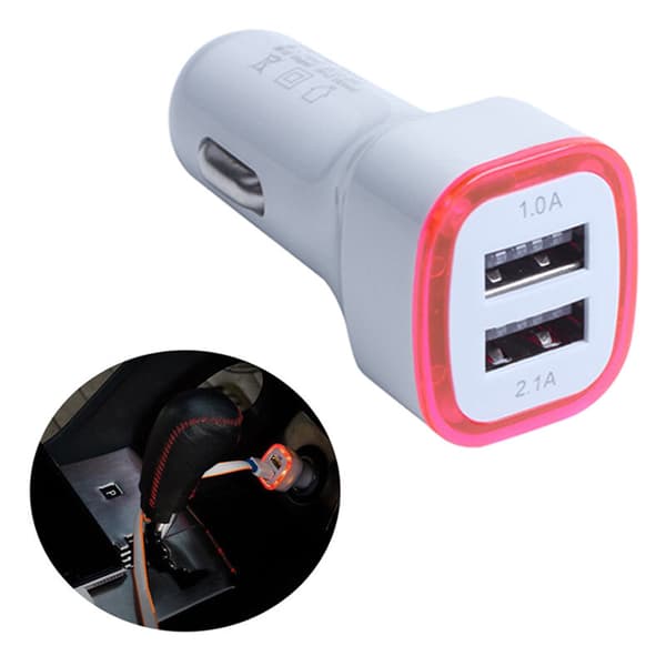 Universal mobiltelefonoplader 2.1A LED USB dobbelt 2 port adapter hot socket bil til