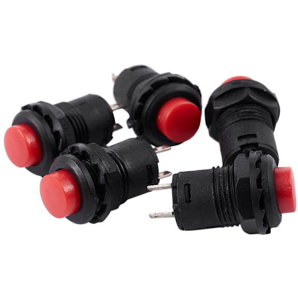 5 x 12 mm bilbåd lås tryk på/fra knap 125V 250V rød