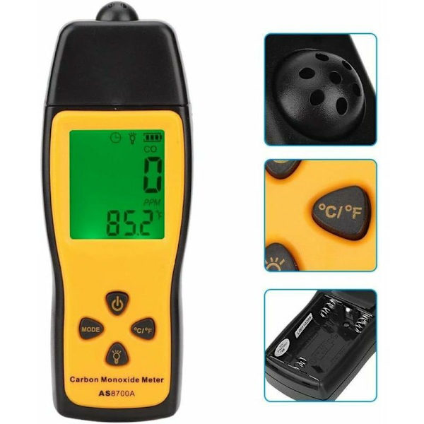 Portabel Kolmonoxidmätare Kolmonoxidmonitor Kolgasanalysator Portabel CO-gastestare 135X47X25mm——