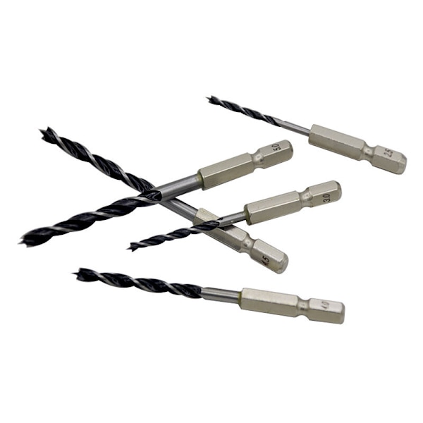 Träborrset med 1/4 tum Hexskaft, 5 stycken HCS Träborr för Träbearbetning, DIY Amatör Snickare 3 4 5 6 8 mm
