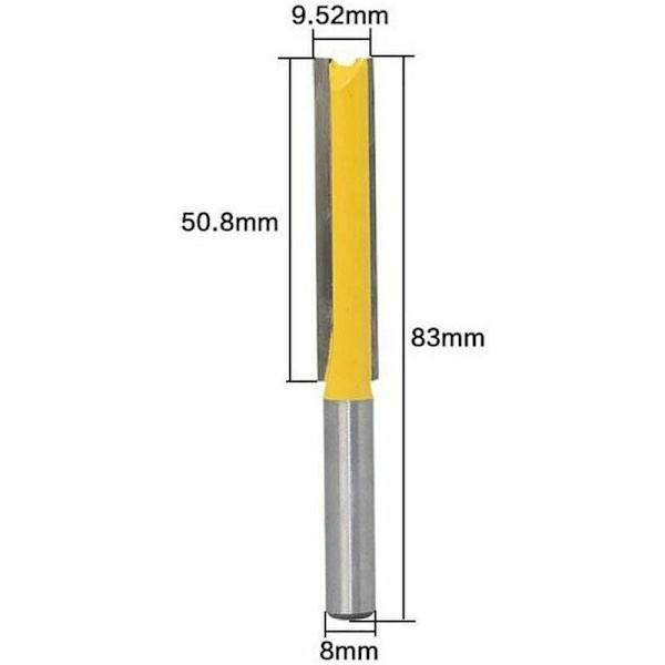 Träfres Extra Lång Spånsvarv Rakt Fräs - 50,8mm..