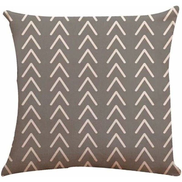 Kuddfodral Set om 4, Modern Soffa Kuddfodral, Dekorativt Utomhus Linne Kuddfodral för Soffa Säng Bil (Grå, 45x45cm, Set om 4)-DENUO