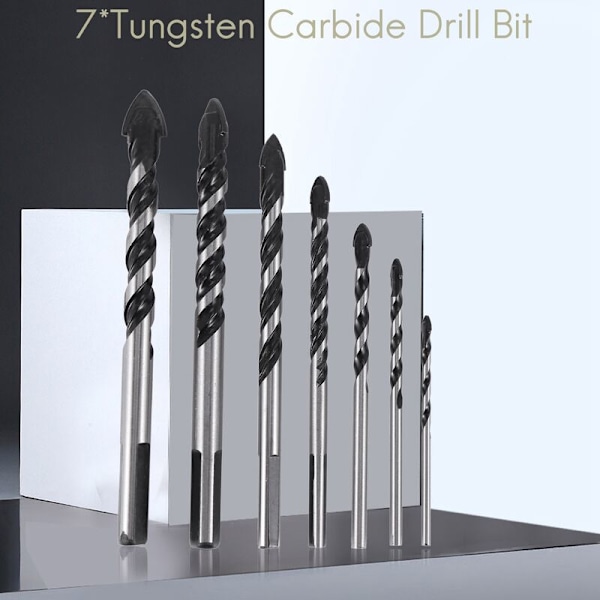 Tungsten Carbide Borsett for Keramisk Porselen Fliser, Betong, Murvegg, Glass, Speil, Plast Murverk og Tre (3 4 5 6 8 10 12mm)