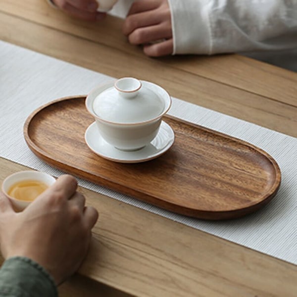 Kreativ trebrett Ovalt tebrett Hjemmefruktbrett Tørket fruktbrett Tre middagsbrett Valnøtt kaffekoppbrett