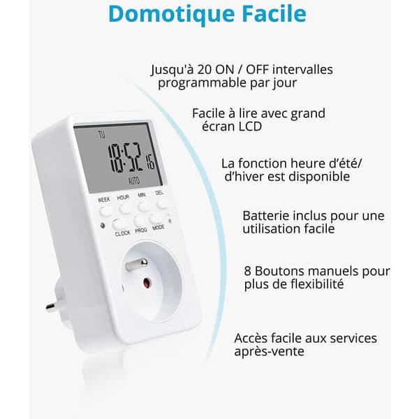 TM519 programmerbar digitalt display tidsrelé timer strømuttak tidskontrollbryter AC 230V