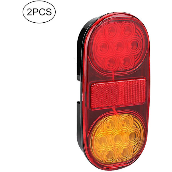 12V Universal Lyssterk LED Baklykt med Nummerplate Lys for Buss Bobil Tilhenger