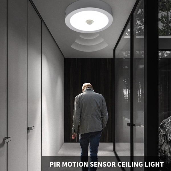 Sensor nattlys, LED bevegelsessensor vegglampe med IR infrarød sensor for trappeoppgang