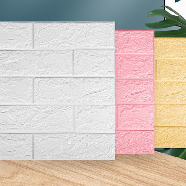 20 kpl sarja 35X38.5 cm 3D seinätarra itseliimautuva vaahtomuovitiili huoneen sisustus DIY tapetti seinäkoristetarra, harmaa musta