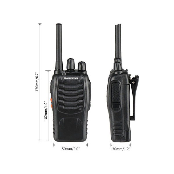 BF-88E 1500mAh Ultra-lång standby-walkie-talkie svart