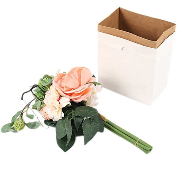 Kunstig silke brudebukett bryllupsdekor blomsteroppsats materialer planter pomponer peoner