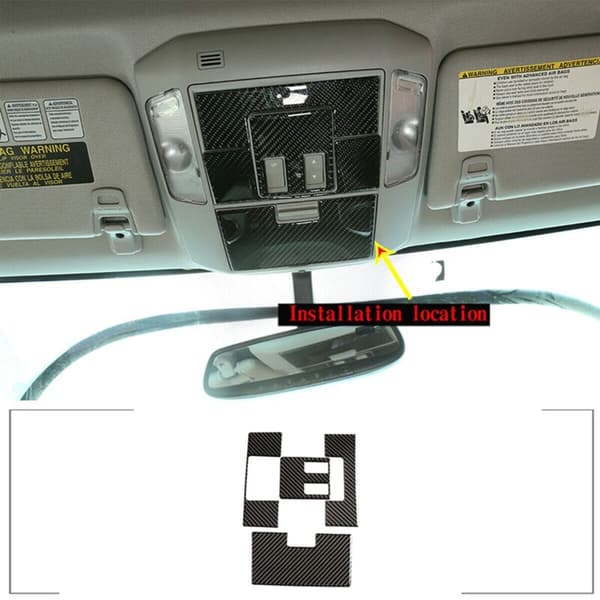 Fiber Læselys Panel Cover Trim Sticker til -2014-2021 (Sort)