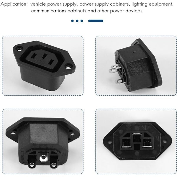 AC 250V 10A IEC 320 C13 -paneelipistorasia ja nuoliliitin