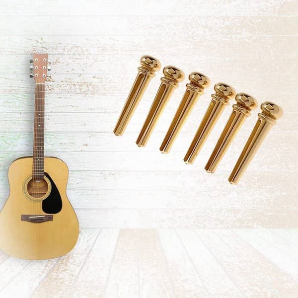 12 st Brass Gitarrsadelstiftändar för Akustiska Gitarrer med Stiftutdragare