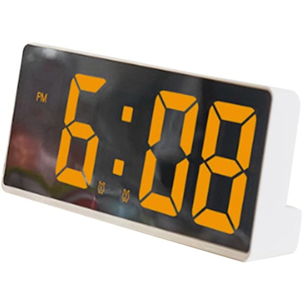 Digital väckarklocka Enkel LED-klocka Stor skärm Digital klocka Sovrum Sängbordsklocka Orange