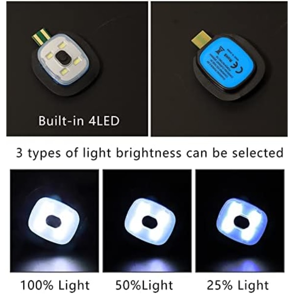 Light Up Pipo, USB ladattava 4 LED-otsalappu, Unisex valaistu neulottu hattu