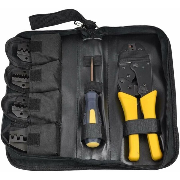 Electrical Terminal Crimper: 5 in 1 Crimping Pliers Electrical Lugs Cable Ferrule Electrician Tool Kit for Insulated Connector with Crimping Tool Ba