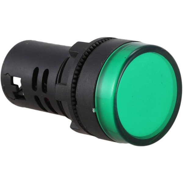 2 st AC220V Grön LED Ström Indikator Pilot Signal Ljus Dia 22Mm
